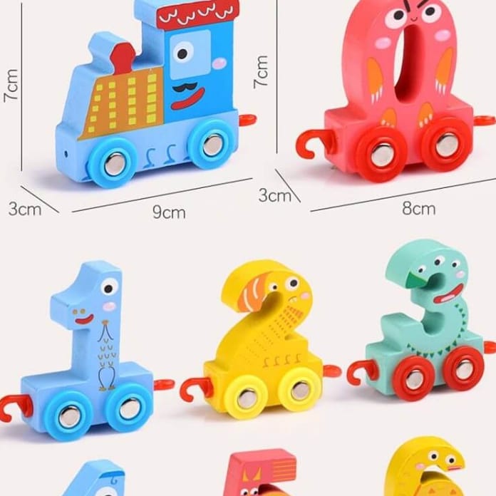 Wooden Colorful Number Train – 
